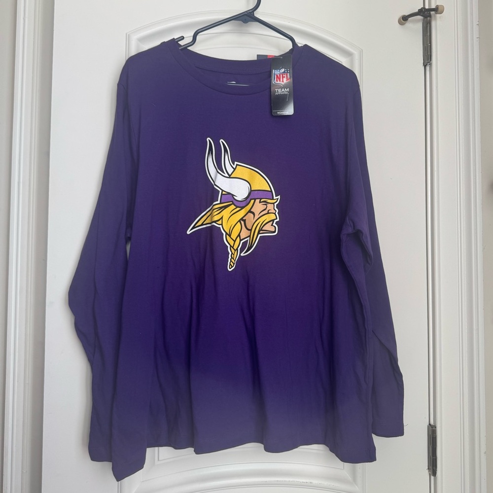 Fanatics Purple Minnesota Vikings Long Sleeve Tee with Yellow Logo